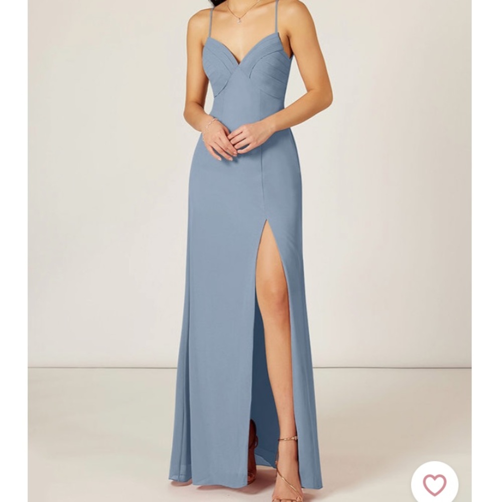 Azazie Dusty Blue Hailey Dress A4